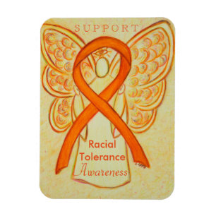 Racial Tolerance Awareness Ribbon Angel Magnet