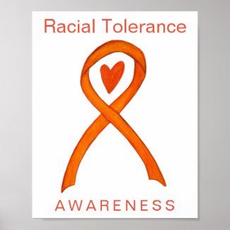 Racial Tolerance Awareness Ribbon Art Poster Print