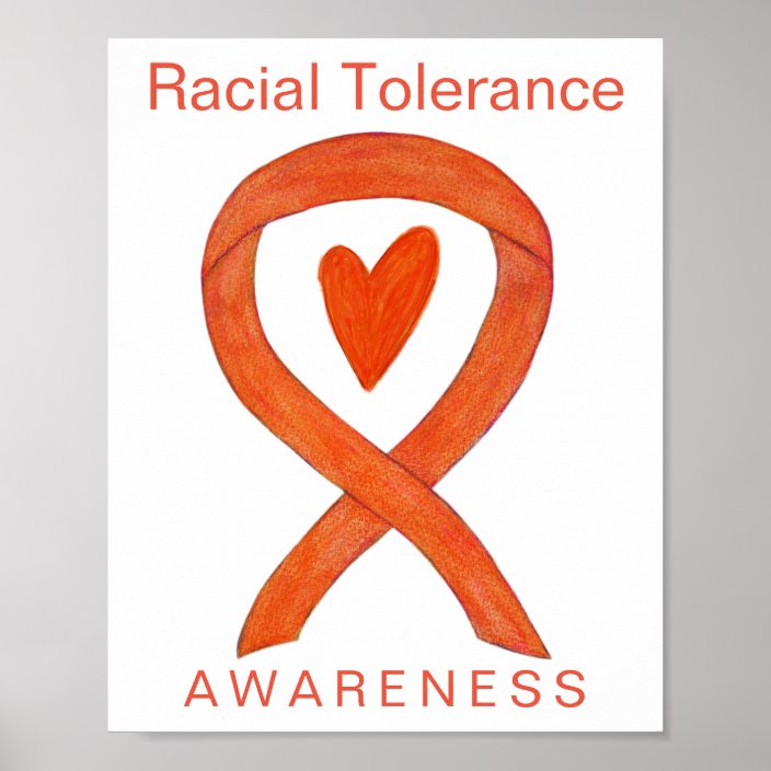 Racial Tolerance Awareness Ribbon Art Poster Print | Zazzle.com