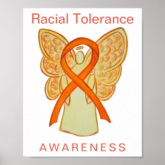 Racial Tolerance Awareness Ribbon Art Print Poster (Front)