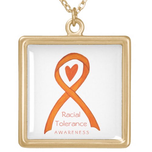 Racial Tolerance Awareness Ribbon Jewelry Necklace