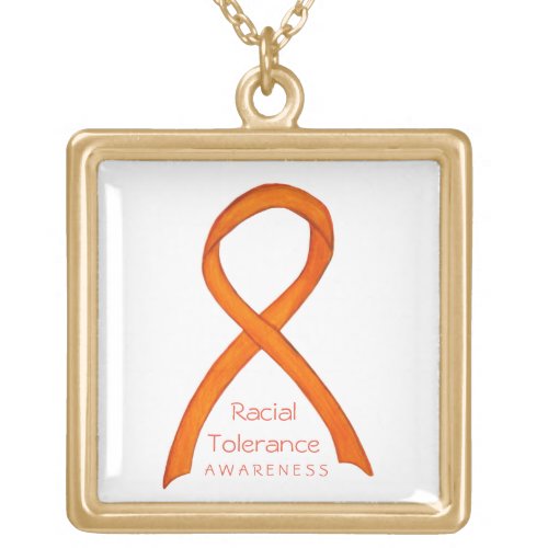 Racial Tolerance Awareness Ribbon Jewelry Necklace