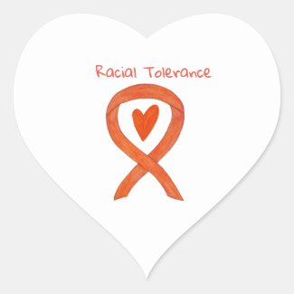 Racial Tolerance Awareness Ribbon Sticker Decals
