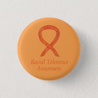 Racial Tolerance Orange Awareness Ribbon Pin