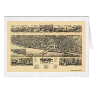 Racine, WI Panoramic Map - 1883 Cards