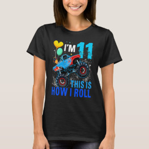 Racing 11th Birthday Boy Blaze Car 11 Years Monste T-Shirt