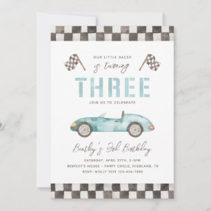 Racing 3rd Birthday Invitation Racing Invitation