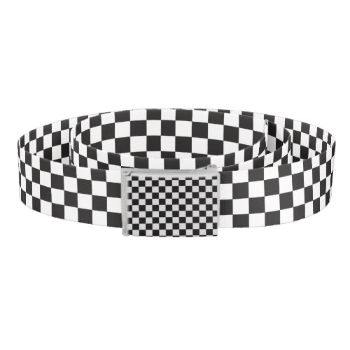 Racing and Checkered Pattern _Black and White_ Belt