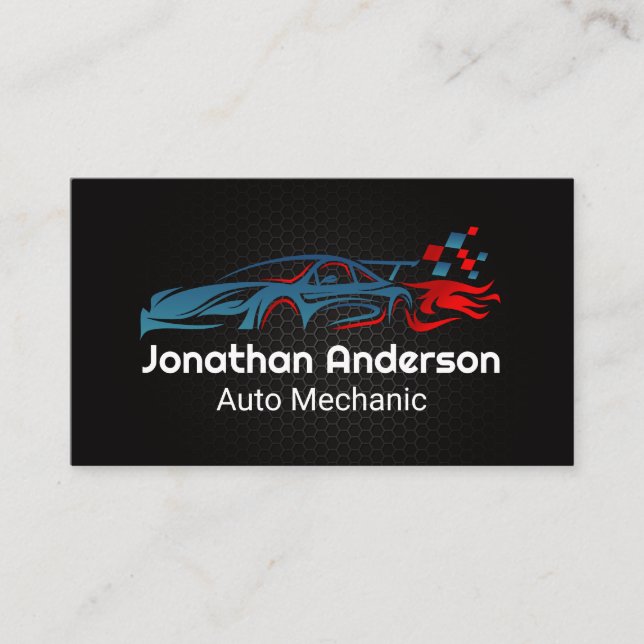 Racing Auto Car | Parts and Services Business Card (Front)
