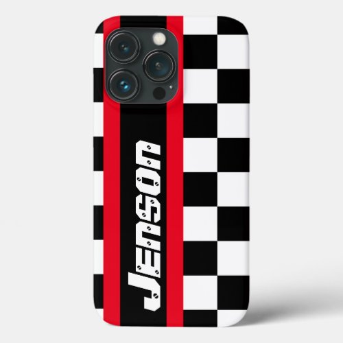 Racing auto sports chequered flag name  iPhone 13 pro case