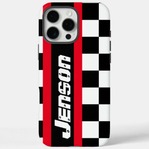 Racing auto sports chequered flag name iPhone 16 pro max case