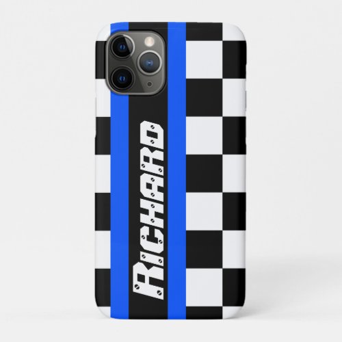 Racing auto sports chequered flag name iphone case