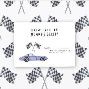 Racing baby shower - how big is mommy's belly enclosure card