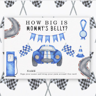 Racing baby shower - how big is mommy's belly enclosure card