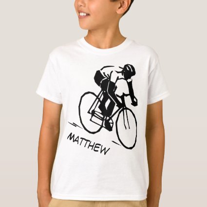 Racing Bicycle Black and White Kids Shirt