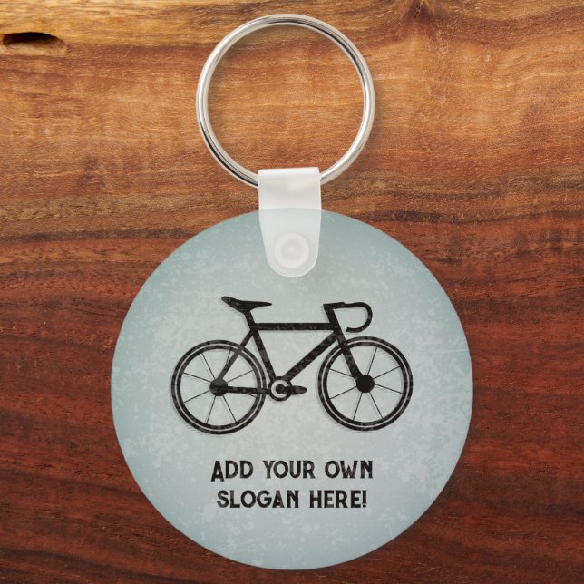 Racing Bicycle for Cyclist, your text front & back Keychain (Front)