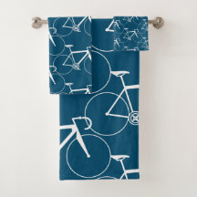 RACING BICYCLE MOTIF IN BLUE AND WHITE