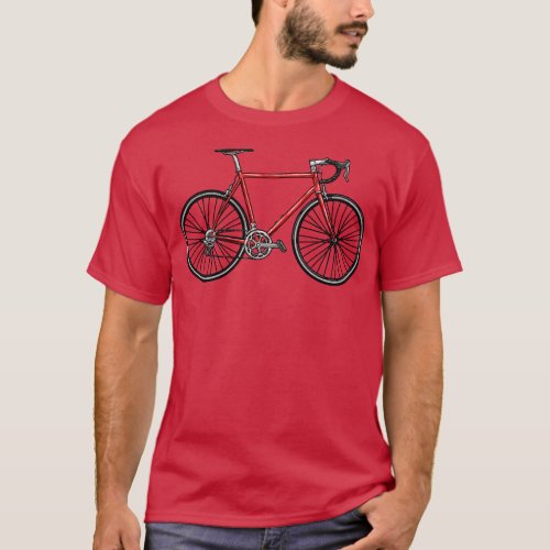 Racing bicycle with saddle T_Shirt