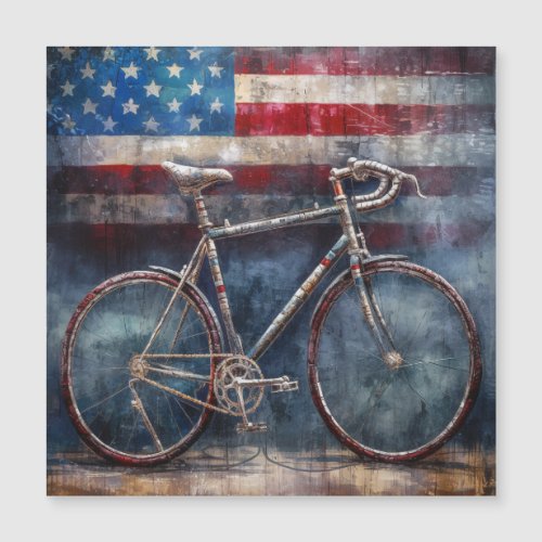 racing bike in acrylic american flag background