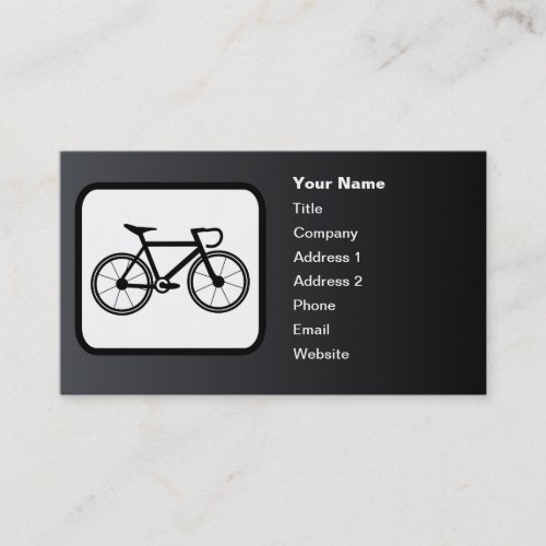 Racing Bike Logo Customizable Black Business Card