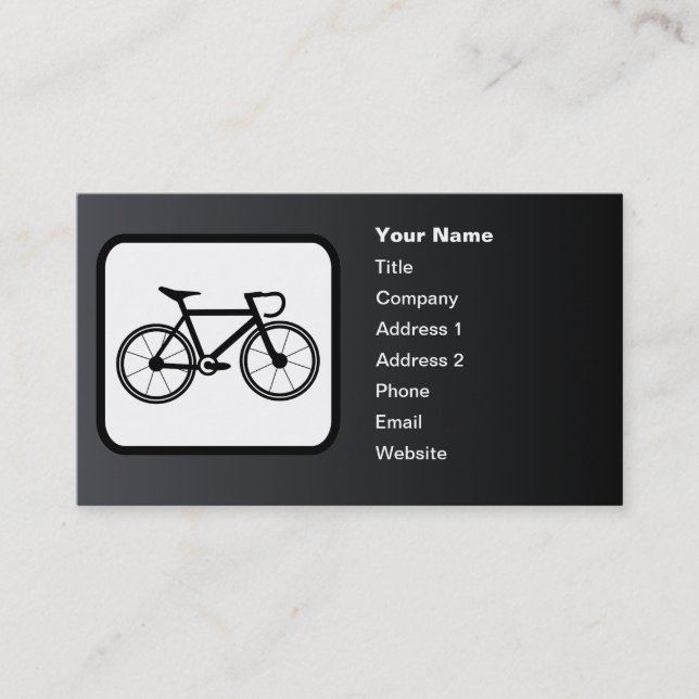 Racing Bike Logo Customizable Black Business Card (Front)
