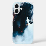  Racing Black Horse Portrait Minimalist iPhone 16 Case