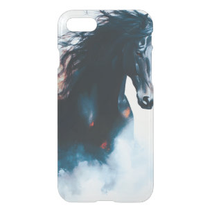 Racing Black Horse Portrait Minimalist iPhone SE/8/7 Case