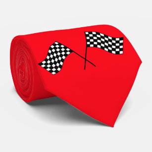 Racing Black White Check Flags ANY COLOR Necktie