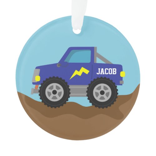 Racing Blue Monster Truck, for Boys Ornament