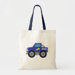 Racing Blue Monster Truck, For Boys Tote Bag at Zazzle