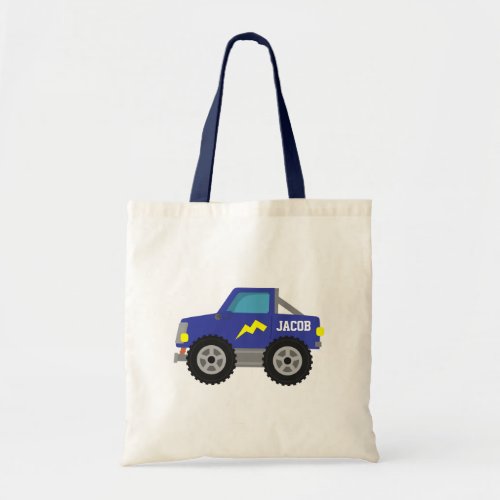 Racing Blue Monster Truck for Boys Tote Bag