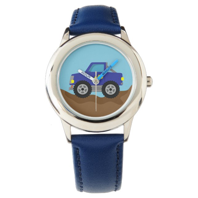 Racing Blue Monster Truck, for Boys Watch (Front)
