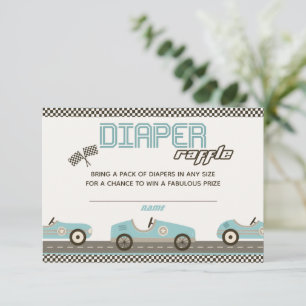 Racing Car Baby Shower Diaper Raffle Card