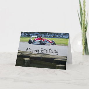 Racing car birthday card