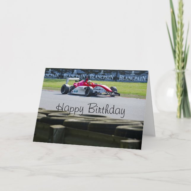 Racing car birthday card (Front)