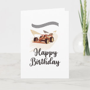 Racing car birthday card