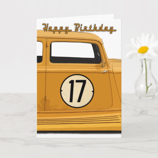 Racing Car Birthday Card for the 17 Year old (Small Plant)