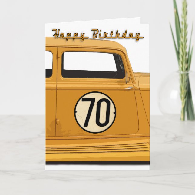 Racing Car Birthday Card for the 70 Year old (Front)