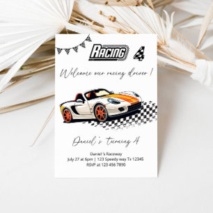 🏁 Racing Car Birthday I Speed into Fun! Invitation