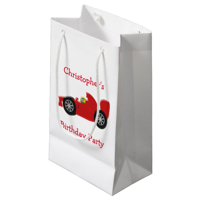 Racing Car Birthday Small Gift Bag (Front Angled)