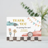 Racing Car Birthday Thank You Card | Zazzle