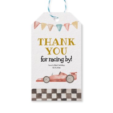 Racing Car Birthday Thank You Tag