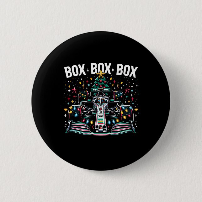 Racing Car Box Box Box Radio Call Fun Christmas Tr Button (Front)