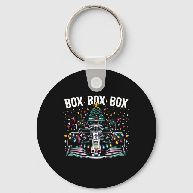 Racing Car Box Box Box Radio Call Fun Christmas Tr Keychain (Front)