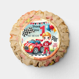 Racing car Boy 1st Birthday Party  Reese's Peanut Butter Cups