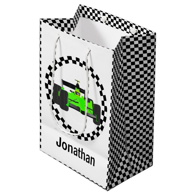 Racing Car Checkered Pattern Gift Bag (Front Angled)