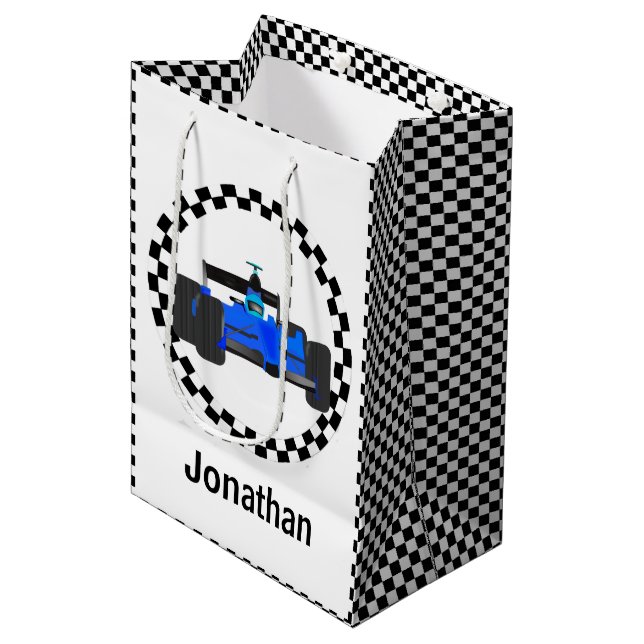 Racing Car Checkered Pattern Gift Bag (Front Angled)