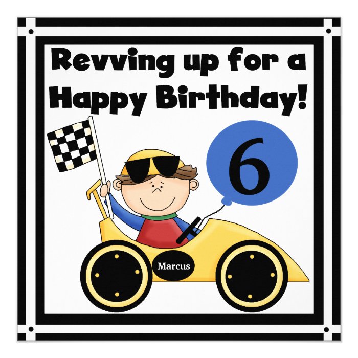 Racing Car Customized Birthday Invites