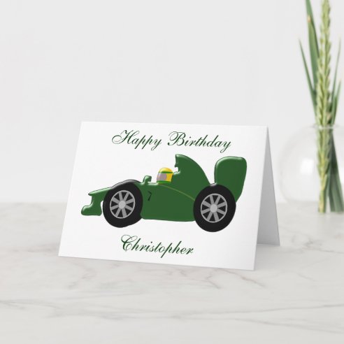 Car Racing Birthday Cards | Zazzle