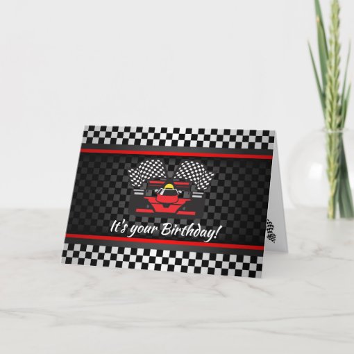 Racing Car Design Birthday Card | Zazzle